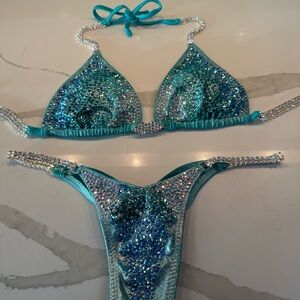 Toxic Angel NPC Stage Bikini.  Color is Ombre Aqua Blue